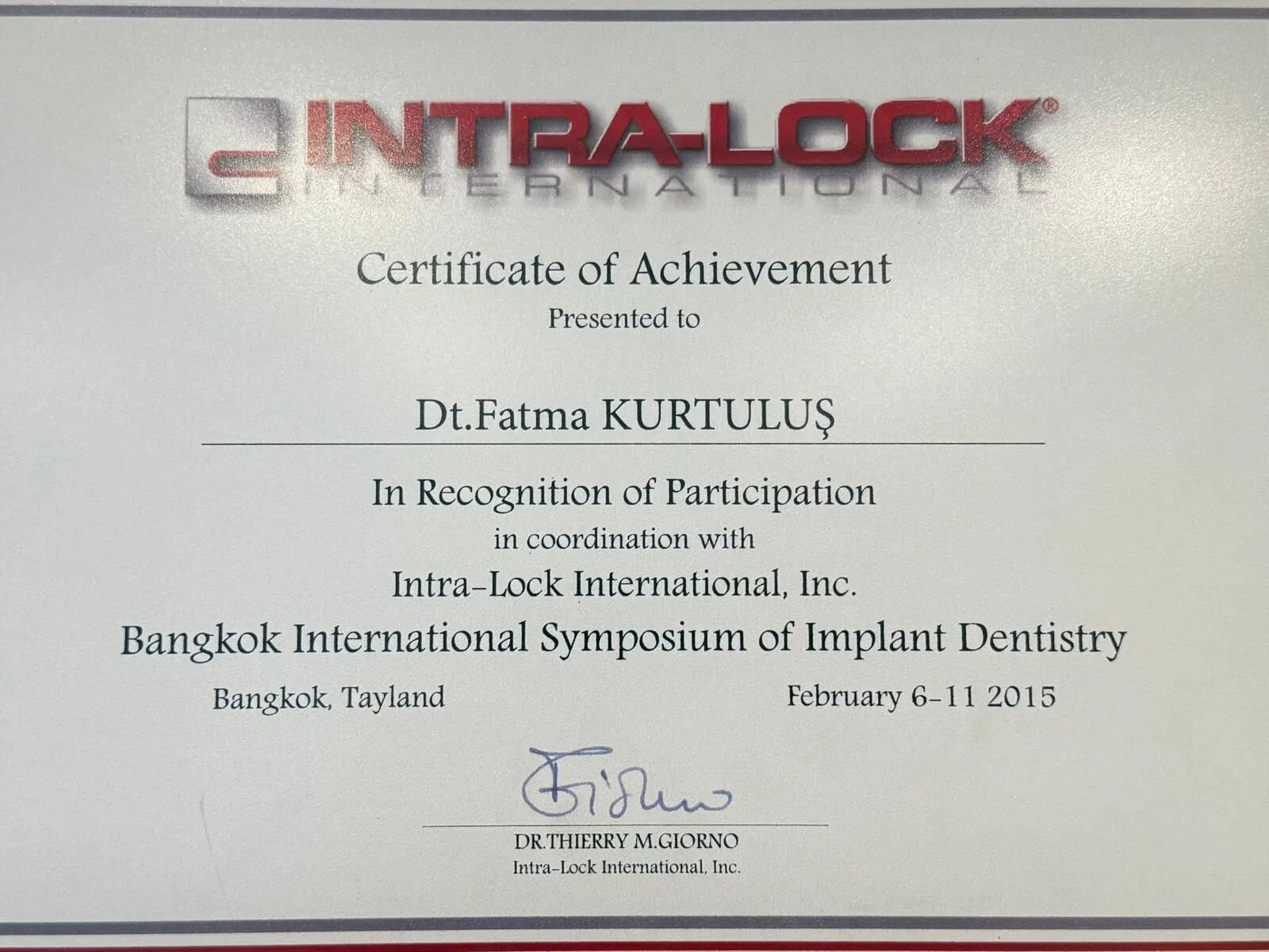 Intra-Lock Study Club Seminars • İstanbul, Türkiye • 17 January 2016